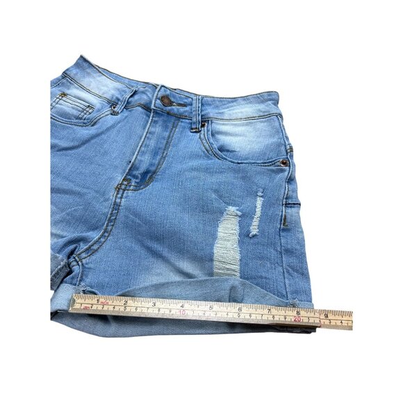 Womens Distressed Denim Shorts XS Blue - Picture 6 of 6